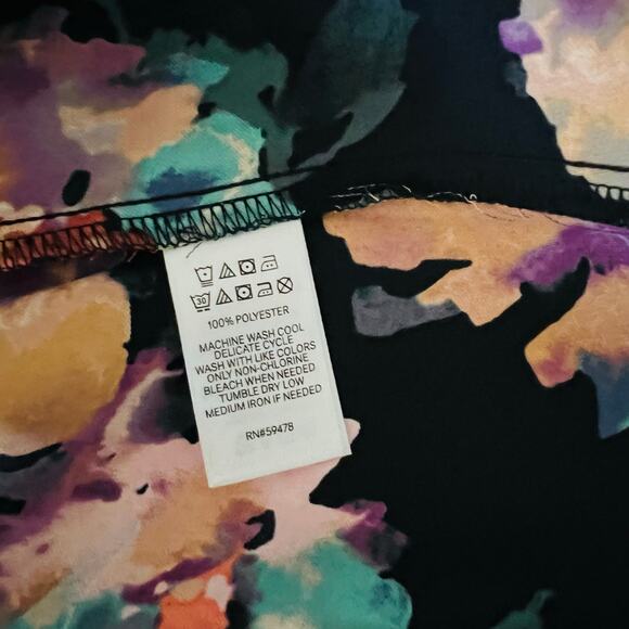 Nicole Miller Floral Multicolored Ruffle Sleeve Dress Size 6 - Picture 4 of 7